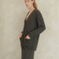 Maxi cardigan con scollo a V in misto cashmere