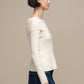 Maglione in maglia off-shoulder a coste