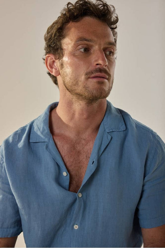 Camicia in lino Papete blu Charron