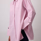 Camicia a righe rosa con polsini ampi