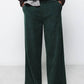 Pantaloni ampi in velluto a coste verde scuro