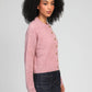 Cardigan Letiana rosa in maglia calda
