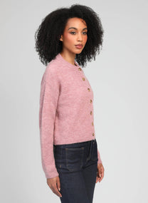 Cardigan Letiana rosa in maglia calda