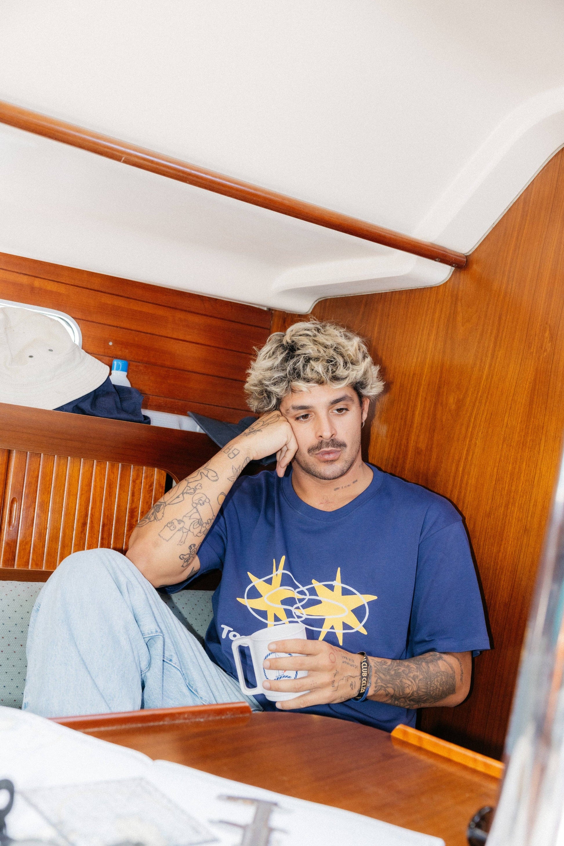 T-shirt Star blu navy in cotone biologico