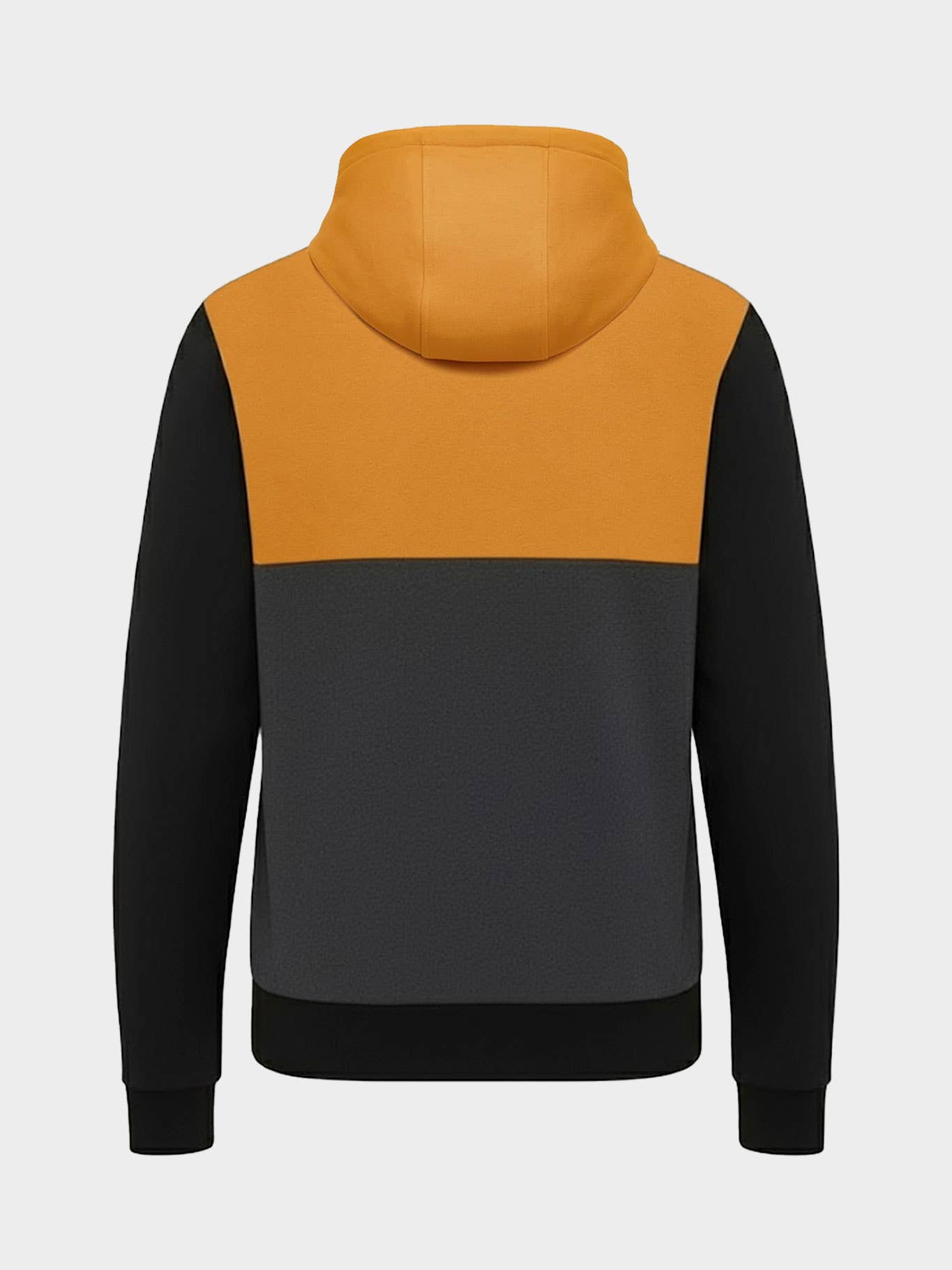 Felpa con zip Chimp in color block senape nero e grigio scuro