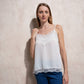 Top in raso con dettagli in pizzo