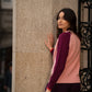 Maglia in lana bicolore rosa e viola
