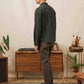 Overshirt in twill riciclato verde salvia scuro