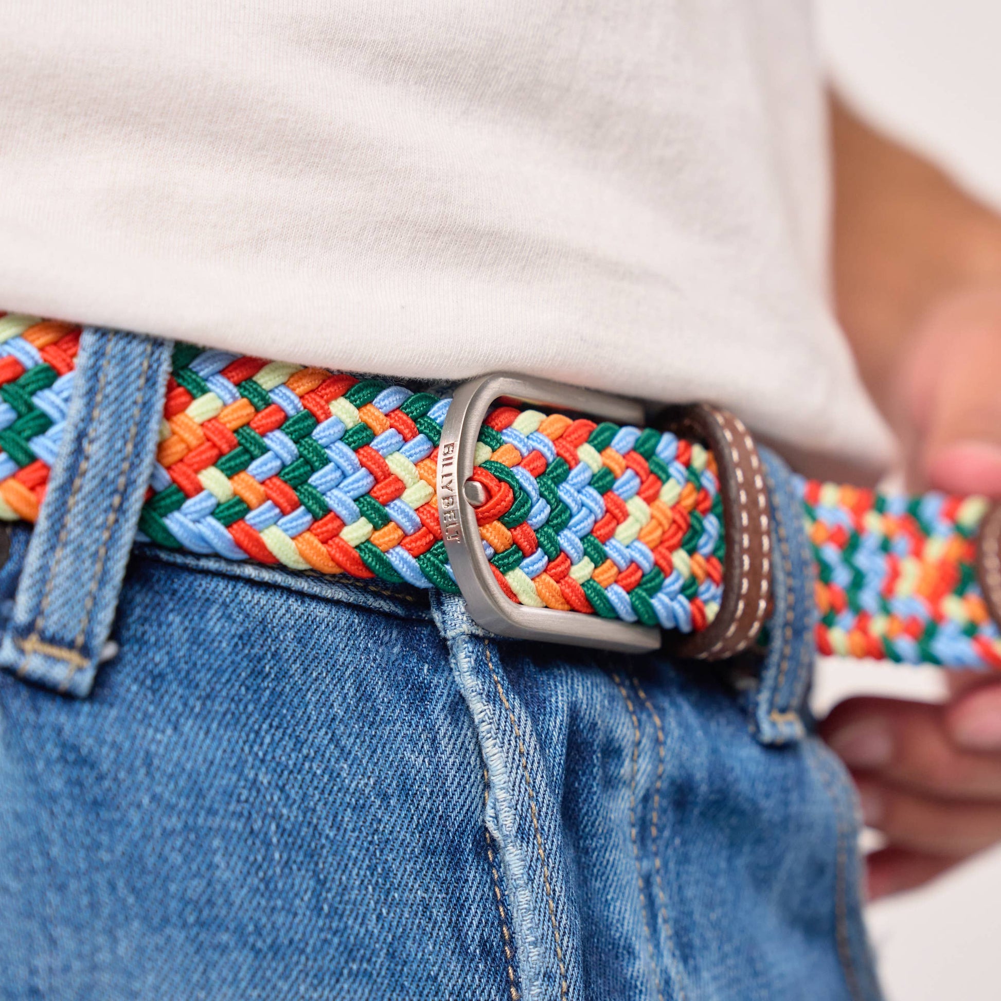 Cintura intrecciata elastica multicolore Willemstad