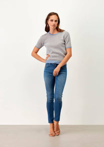Polo in maglia jacquard in viscosa