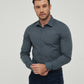 Camicia slim fit grigio antracite da uomo
