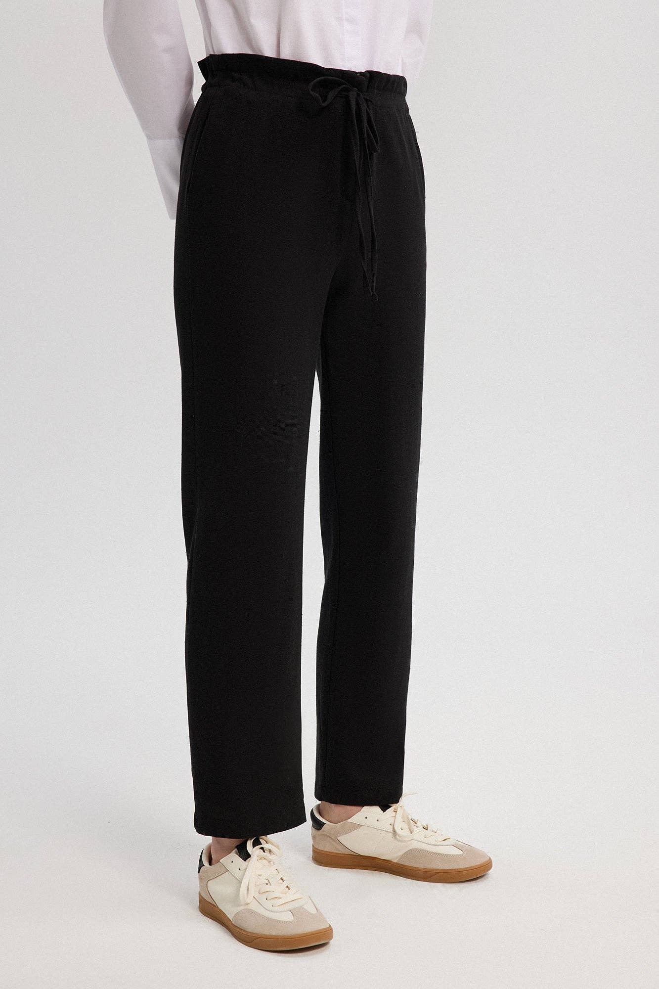 Pantaloni effetto naturale con elastico in vita