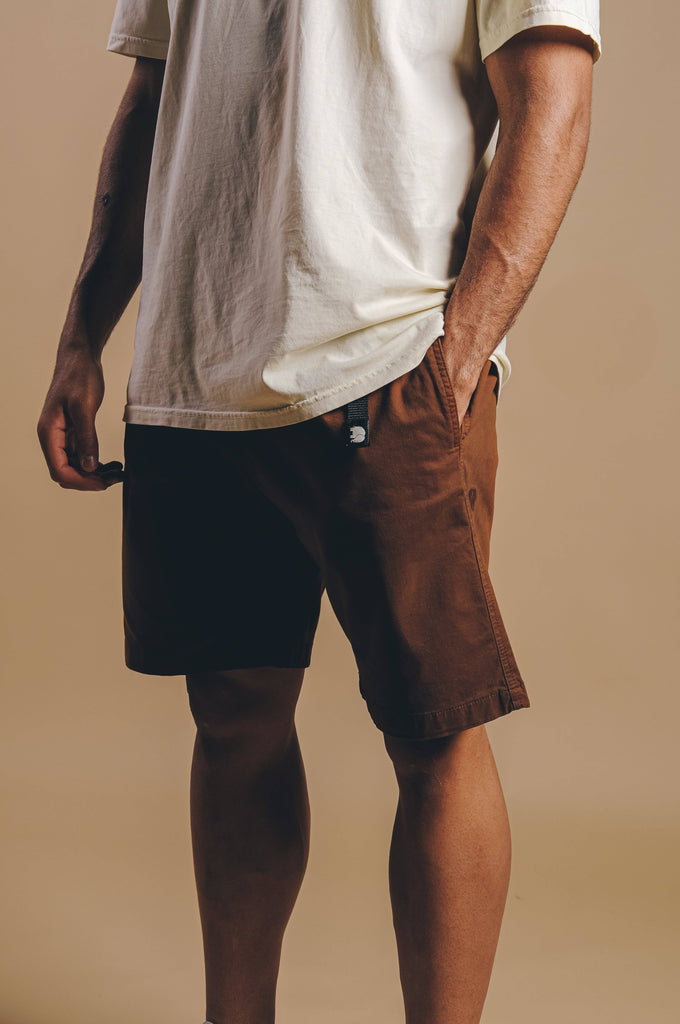 Pantaloncini da arrampicata in cotone Ecodye color caramello