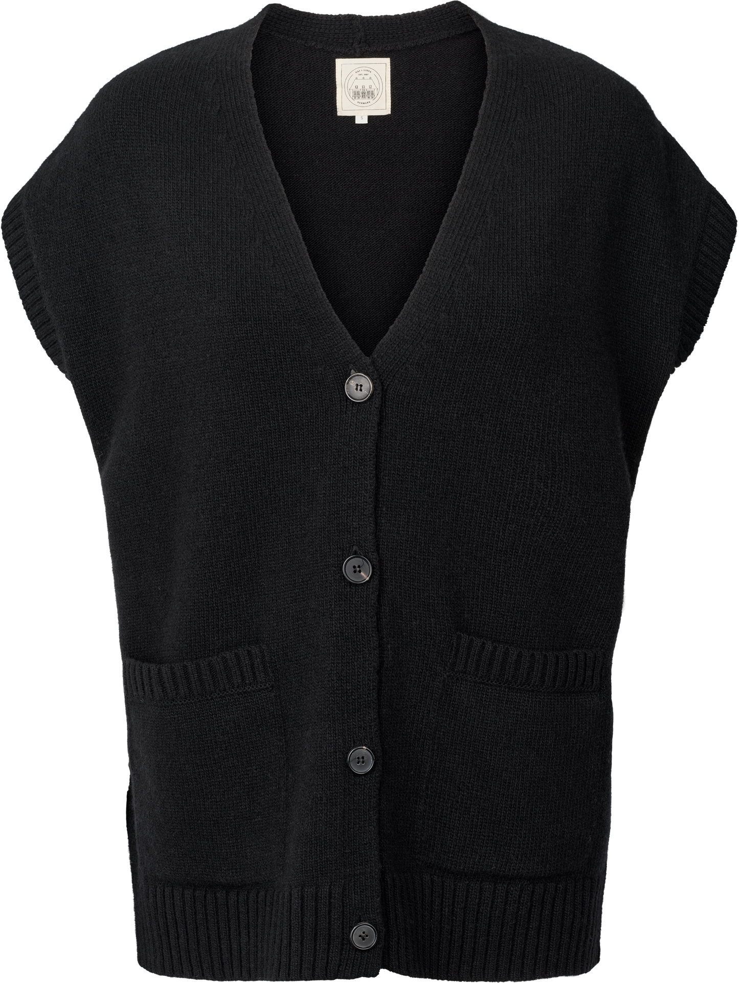 Gilet Thea in lana d’agnello nero