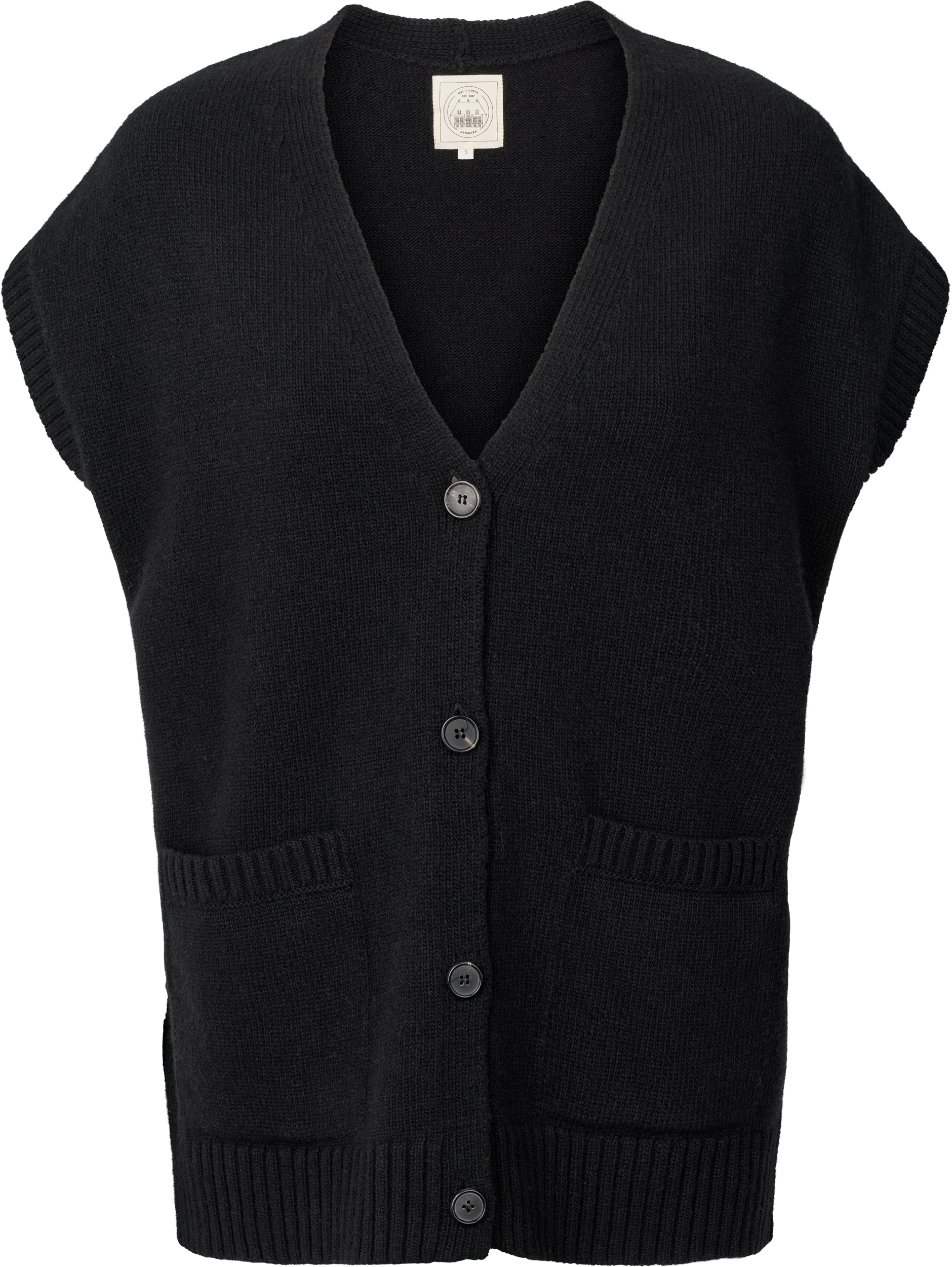 Gilet Thea in lana d’agnello nero