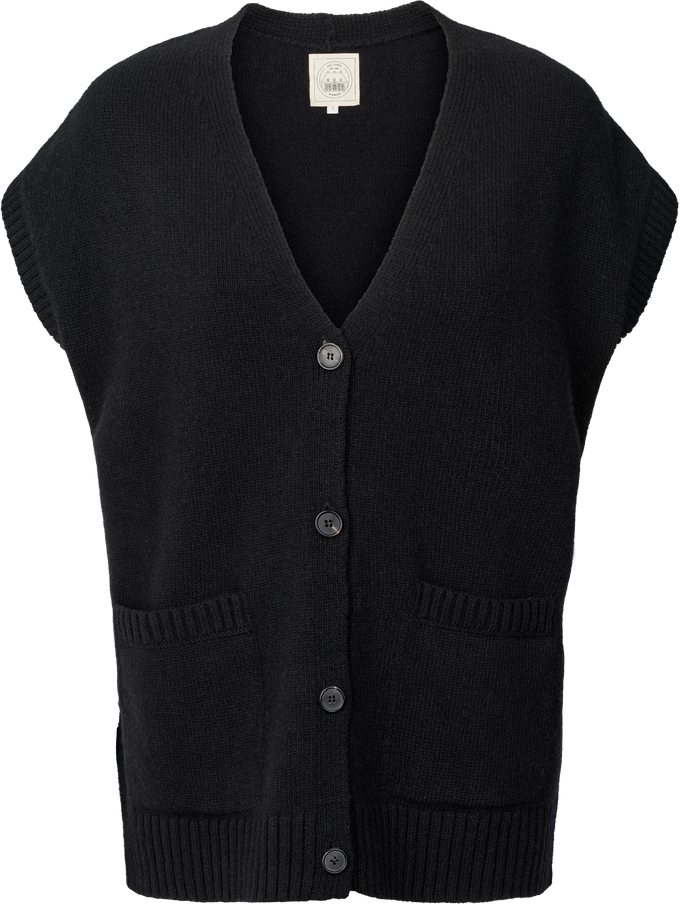 Gilet Thea in lana d’agnello nero