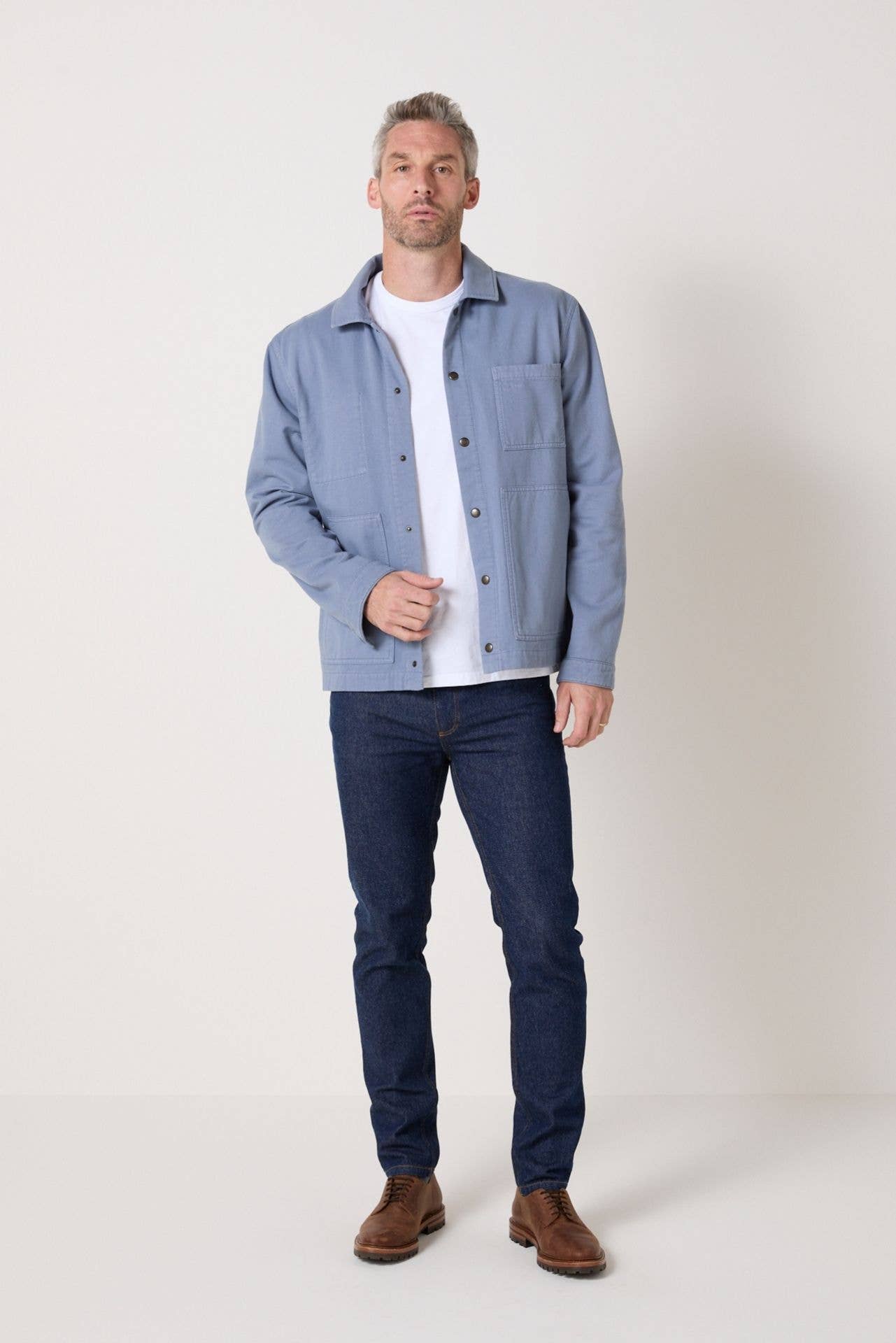 Giacca Chill blu pallido da uomo in twill di cotone