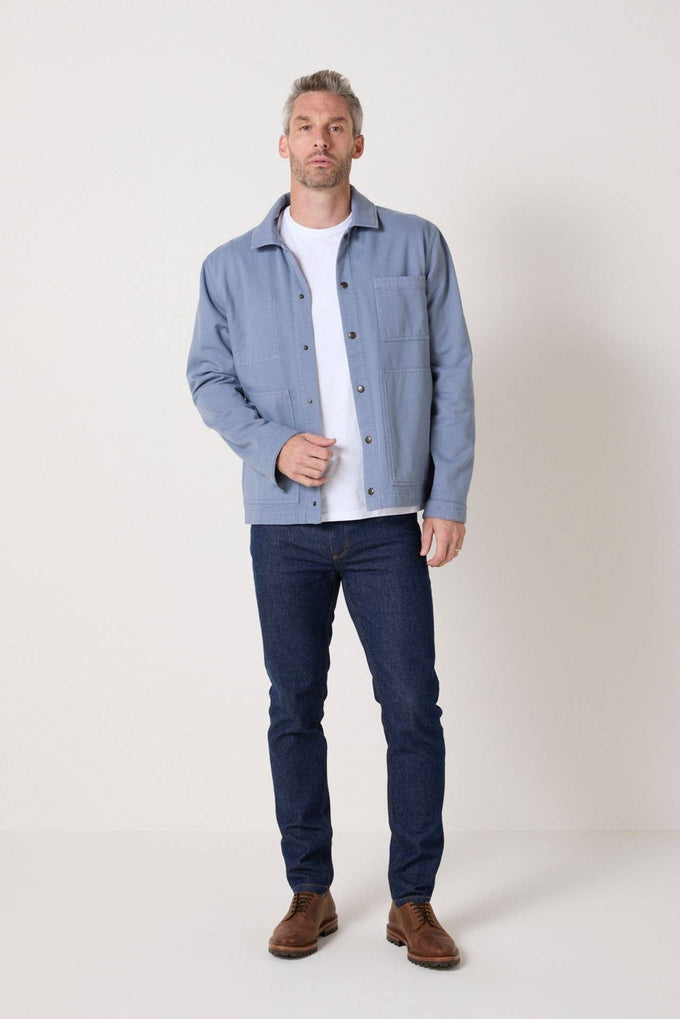 Giacca Chill blu pallido da uomo in twill di cotone