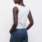 Top basic senza maniche con scollo a V