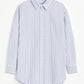 Camicia oversize a righe blu navy