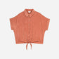 Camicia Kaory terracotta effetto seta con nodo in vita