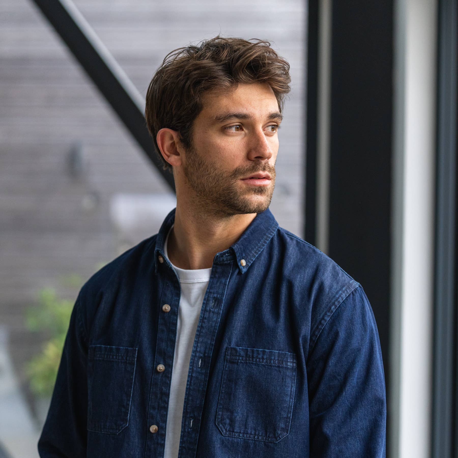 Camicia in denim scuro