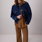 Completo Cupra camicia e pantaloni con micro strass cammello
