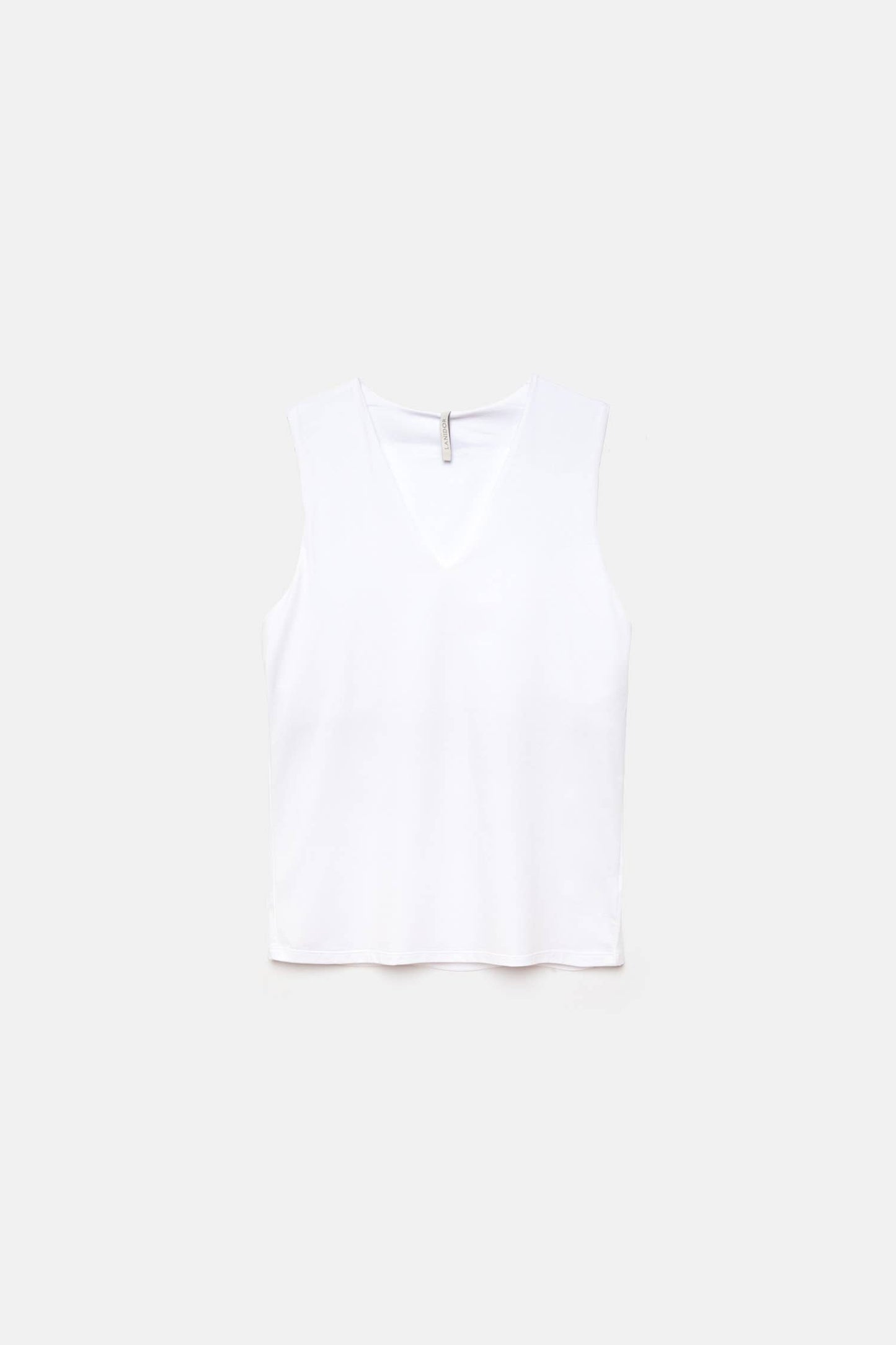 Top basic senza maniche con scollo a V