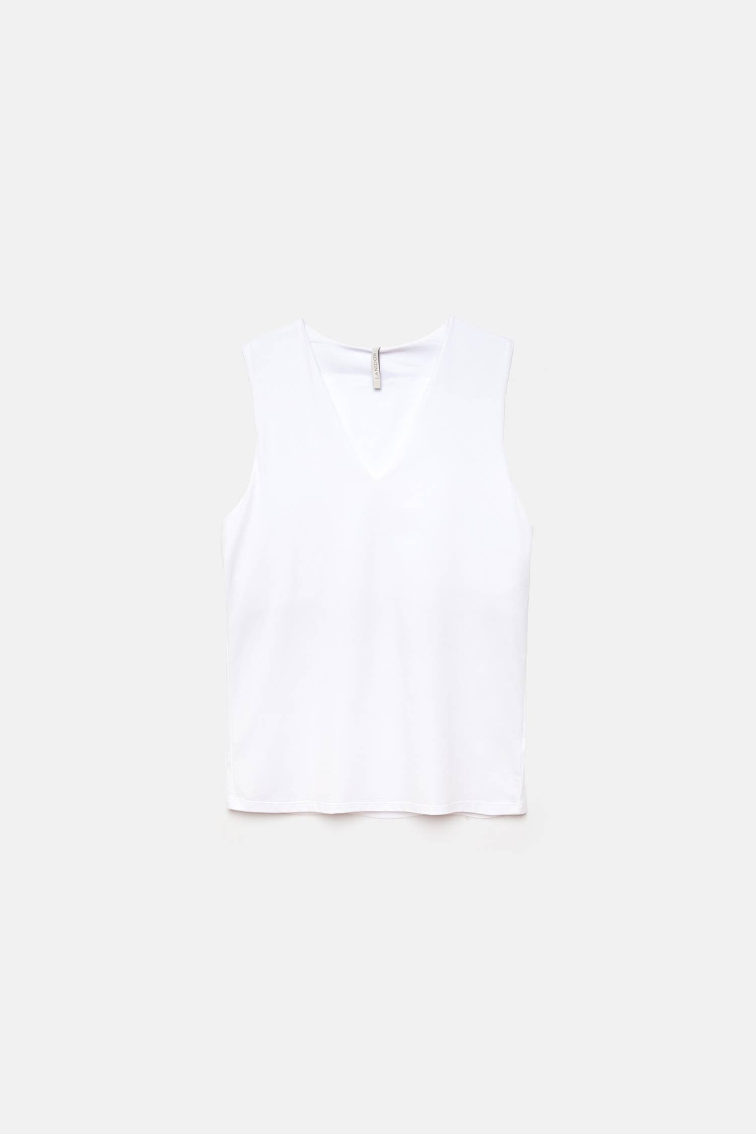 Top basic senza maniche con scollo a V