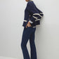 Maglione navy a righe con bottoni dorati