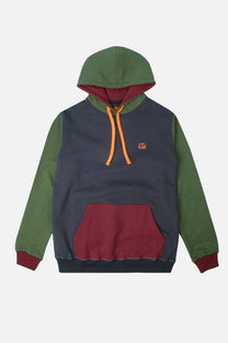 Felpa con cappuccio in cotone biologico color block blu