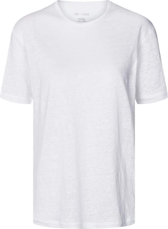 T-shirt Nynne in lino bianca
