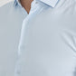 Camicia slim a righe tono su tono color cielo