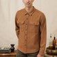 Overshirt in twill riciclato color cammello
