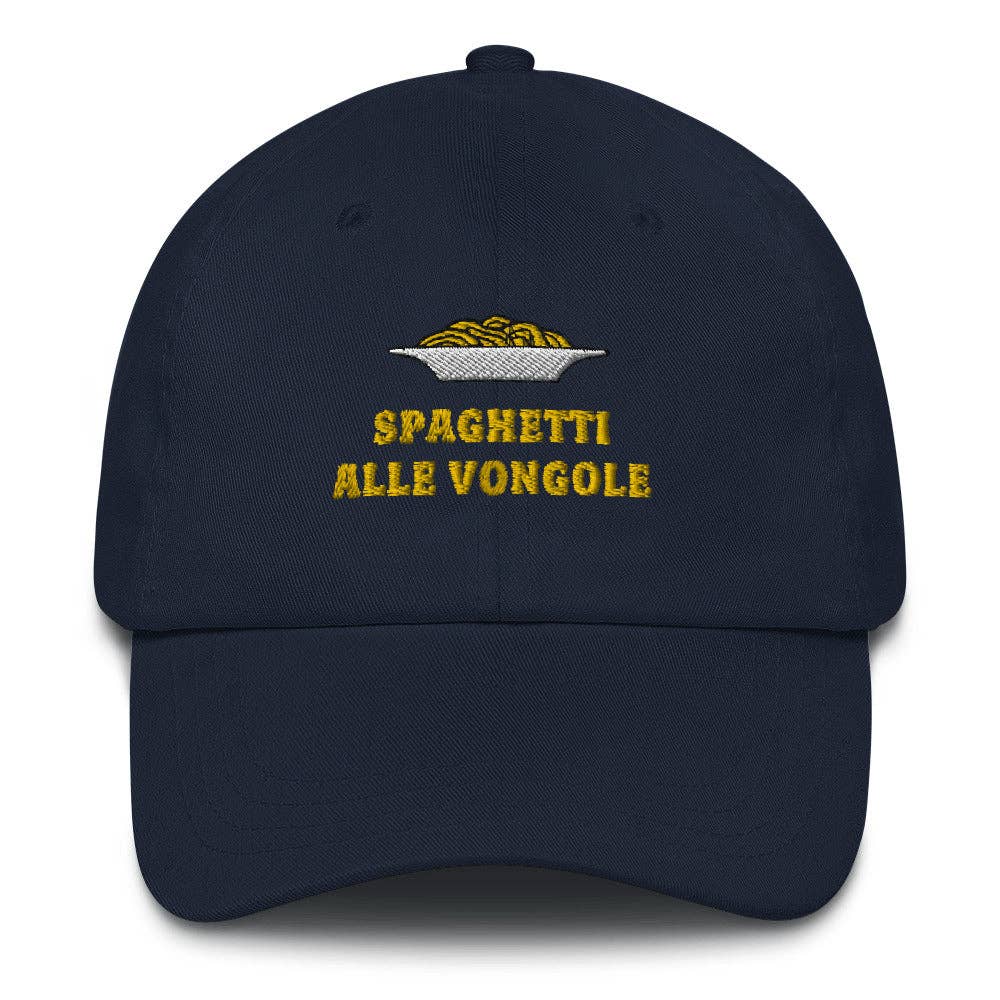 Cappellino baseball ricamato “Spaghetti alle Vongole”