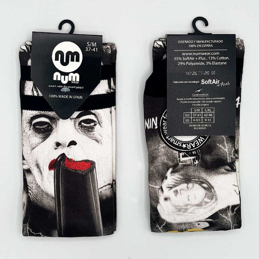 Calzini unisex neri con stampa Frankie vs Dracula