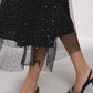 Gonna midi in tulle con paillettes