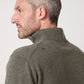Maglione in lana merino con zip kaki Prudent