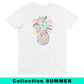 T-shirt unisex con ananas multicolore in cotone biologico