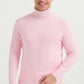 Maglione dolcevita effetto cashmere rosa