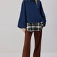 Top oversize blu navy in poliestere