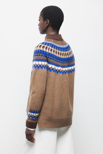 Maglione in maglia jacquard a collo alto