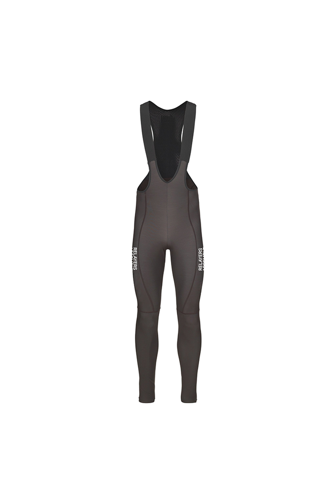 Culotte lunga da ciclismo grigia con bretelle