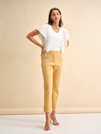 Pantaloni in twill con sette bottoni