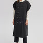 Gilet lungo nero con tasche