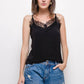Top canotta Ciara in pizzo nero