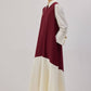 Gilet lungo bicolor bordeaux e panna