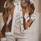Cardigan corto effetto pelliccia jacquard a rombi