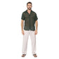 Camicia estiva a maniche corte in cotone kaki