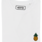 T-shirt bianca con patch ananas ricamato in cotone biologico